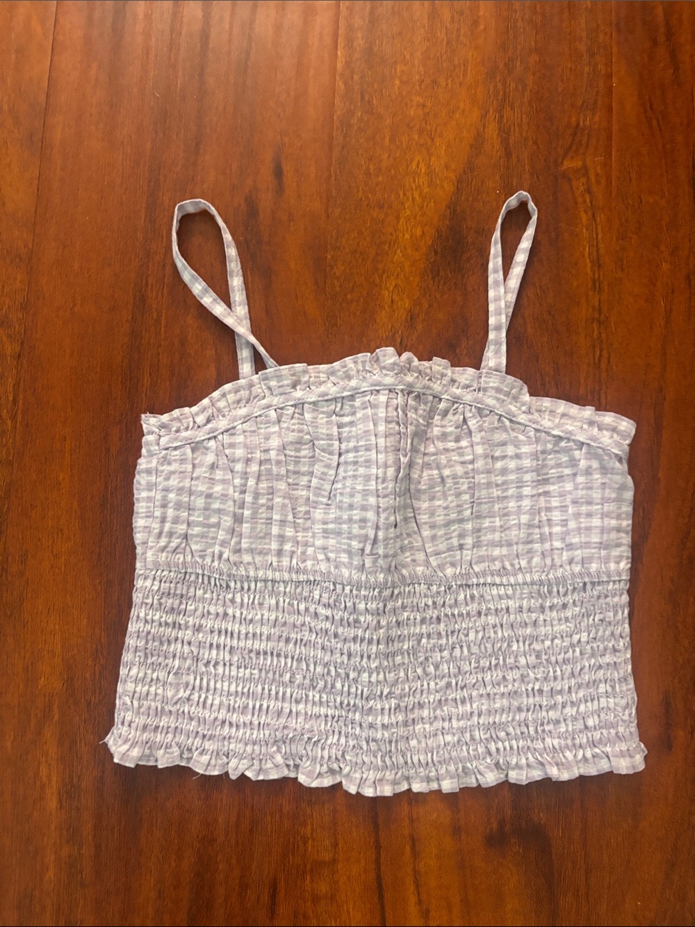 Zara Light Lavender Smocked Cami Top